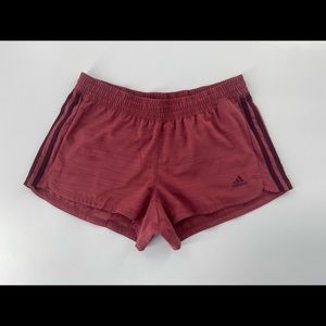 Adidas Women's Burgundy Shorts Pacer 3S Aeroready Medium NEW